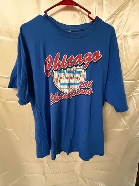 Chicago Cubs 2016 World Series Champions T Shirt Blue Distressed Graphic MLB